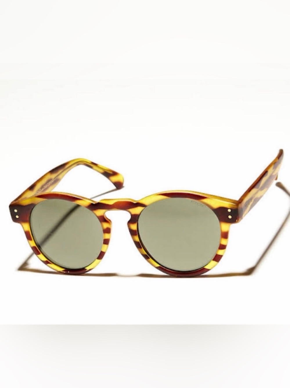 KOMONO Clement Safari Sunglasses Yellow brown Striped NWT